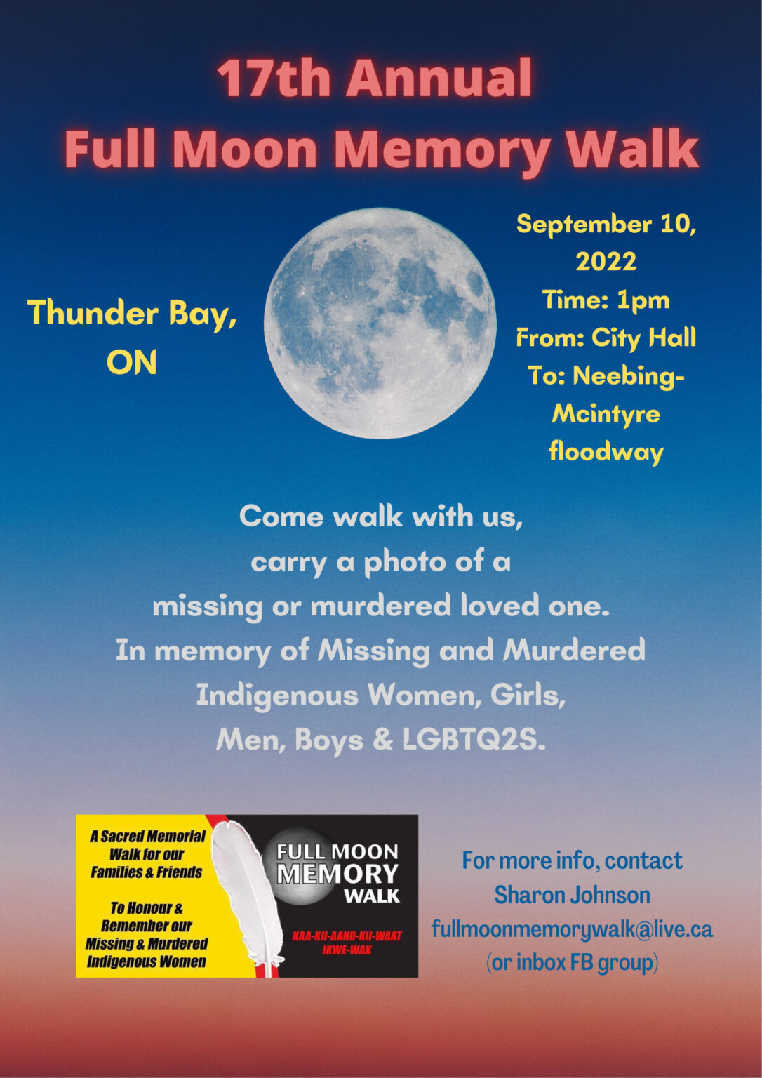 17th Annual Full Moon Memory Walk – Northwestern Ontario Women's Centre